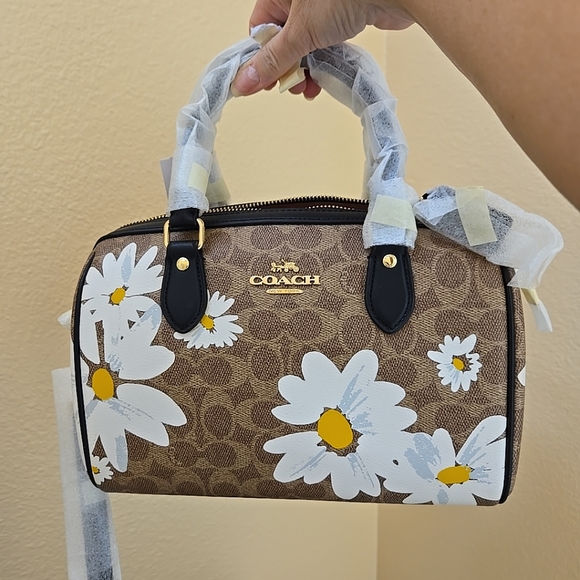 Coach Rowan Satchel In Signature Canvas With Floral Print - Picture 13 of 14